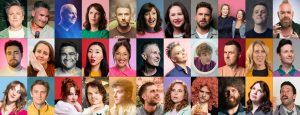 A collage of comedians from Melbourne Comedy Festival 2024.